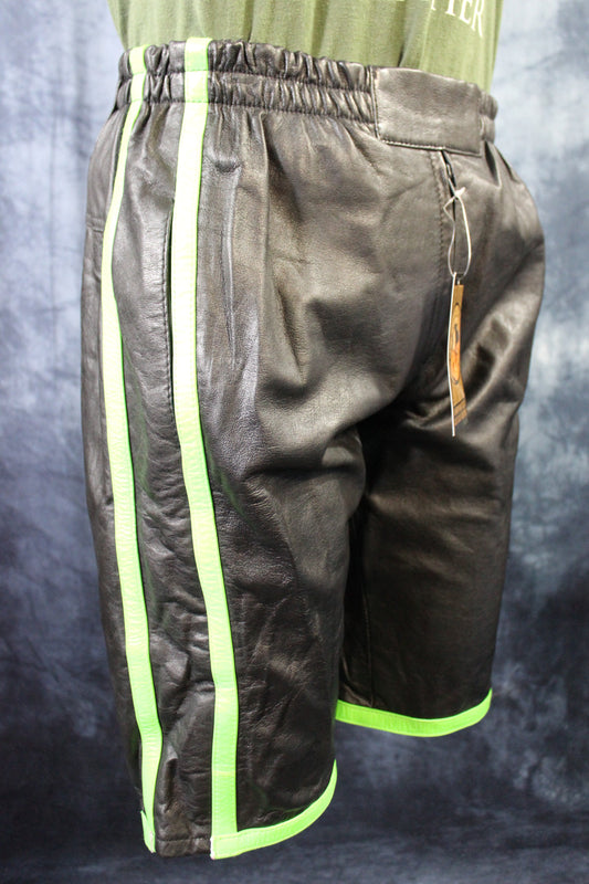 Basketball Shorts in Black and Neon Green - view 2