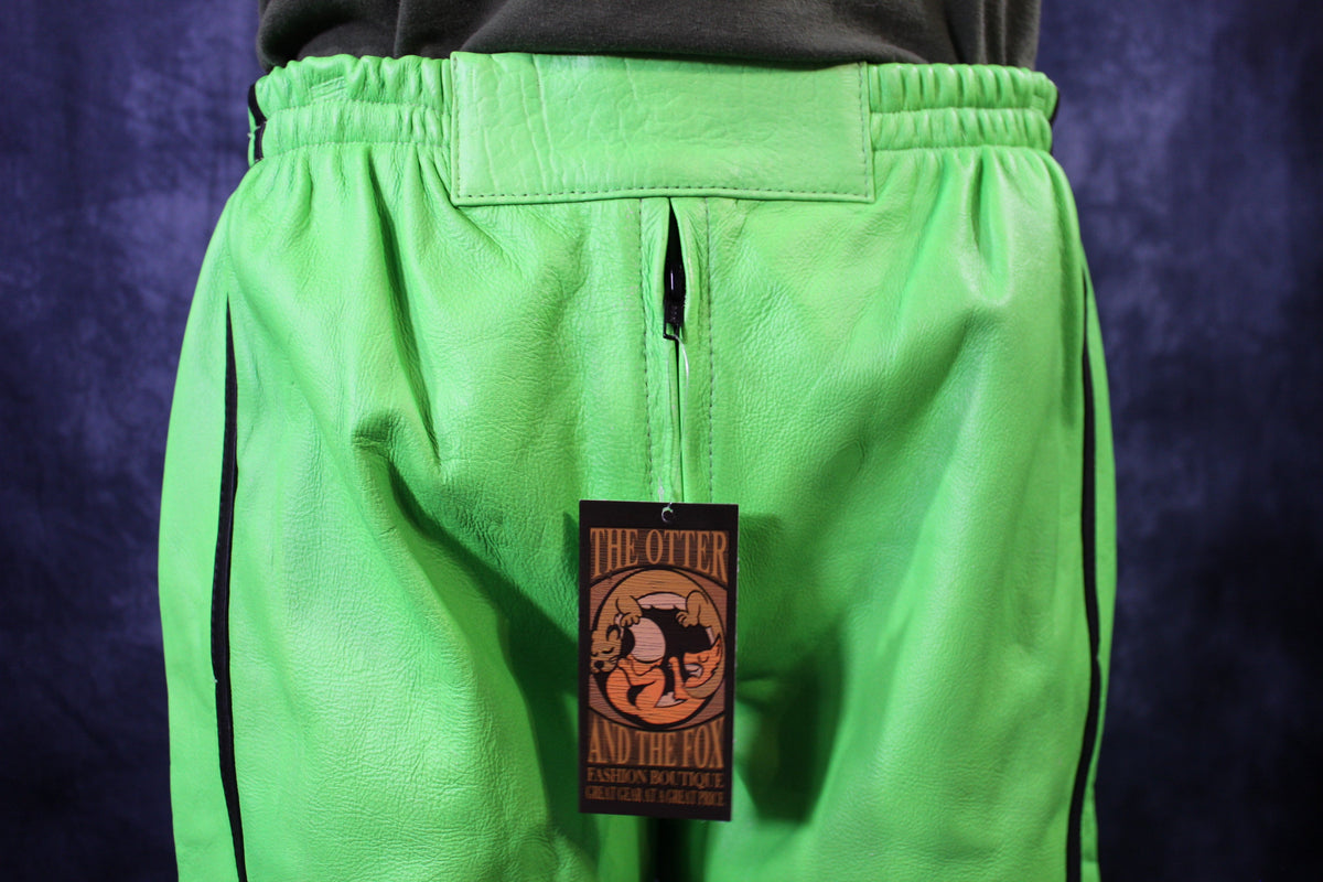 Basketball Shorts in Neon Green and Black - front view