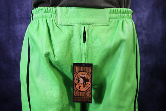 Basketball Shorts in Neon Green and Black - front view