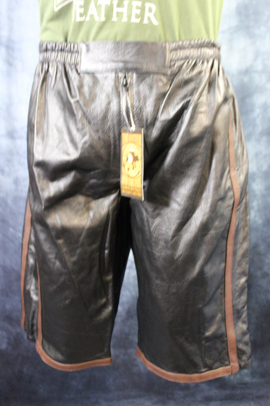 Basketball Shorts in Black and Brown - front view
