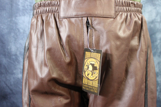 Basketball Shorts in Brown and Black - front view