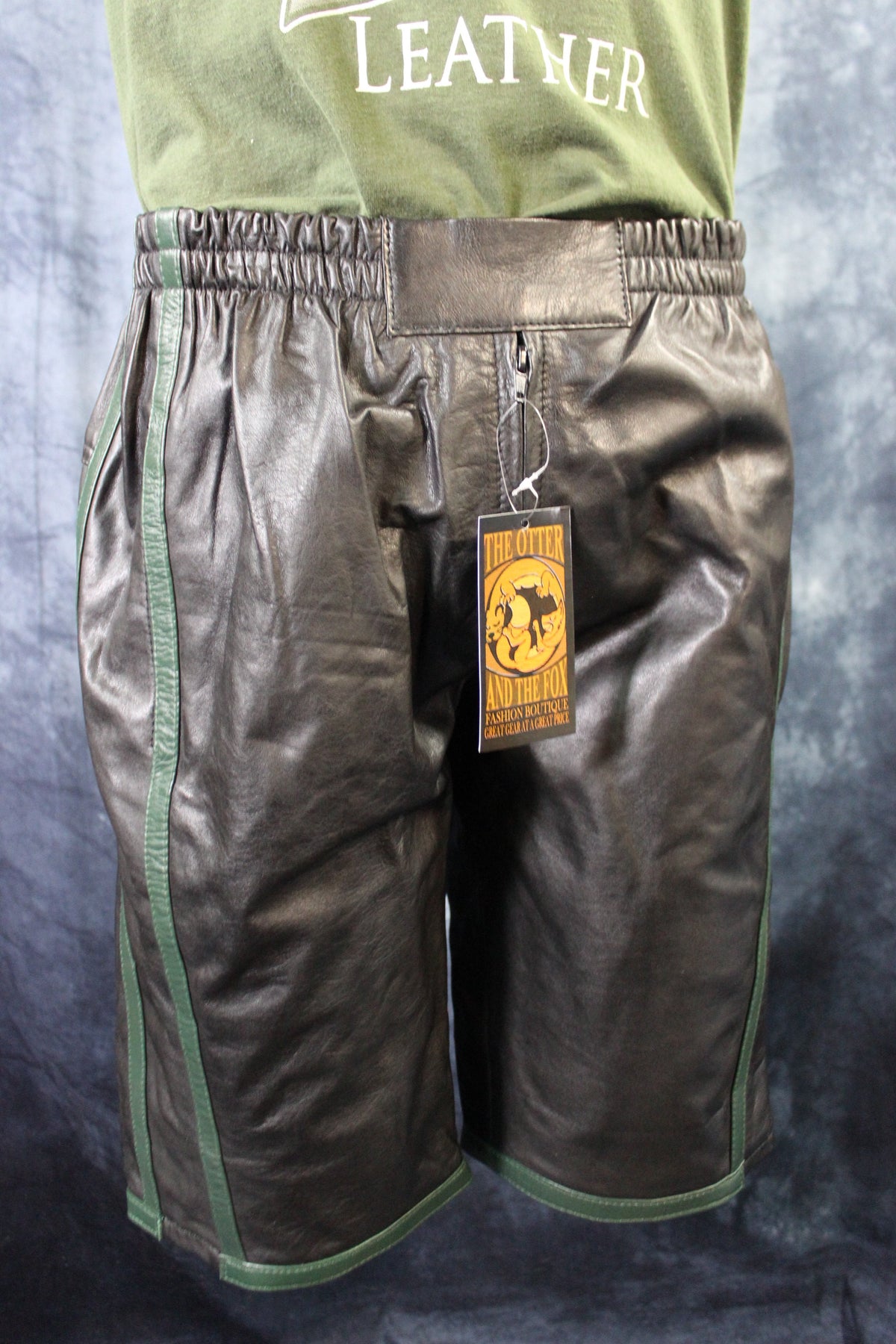Basketball Shorts in Black and Hunter Green - front view
