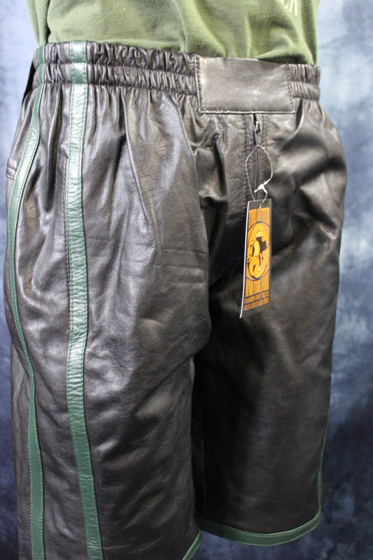 Basketball Shorts in Black and Hunter Green - view 2