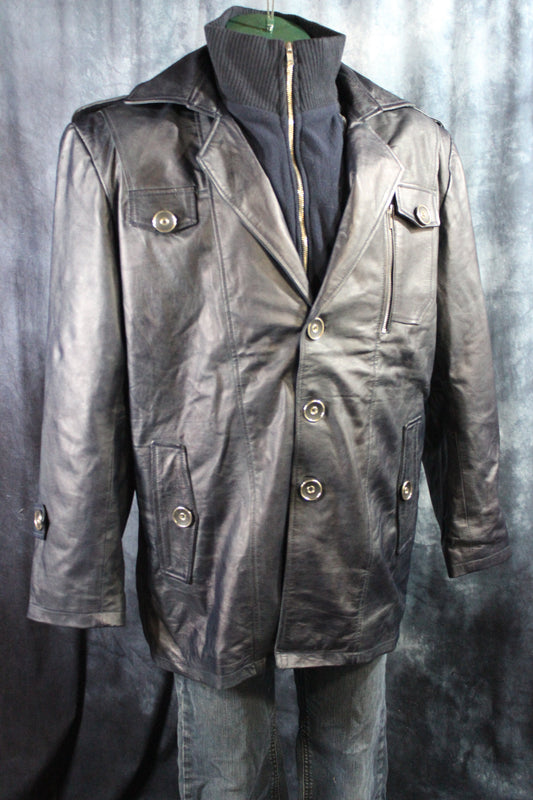 Leather Italian Driving Jacket by Otter and Fox - front view