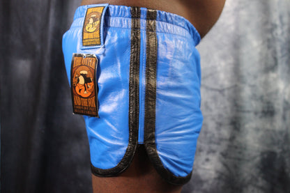 OnF Booty Shorts in Blue with Black - view 2