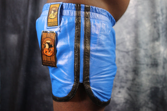 OnF Booty Shorts in Blue with Black - view 2