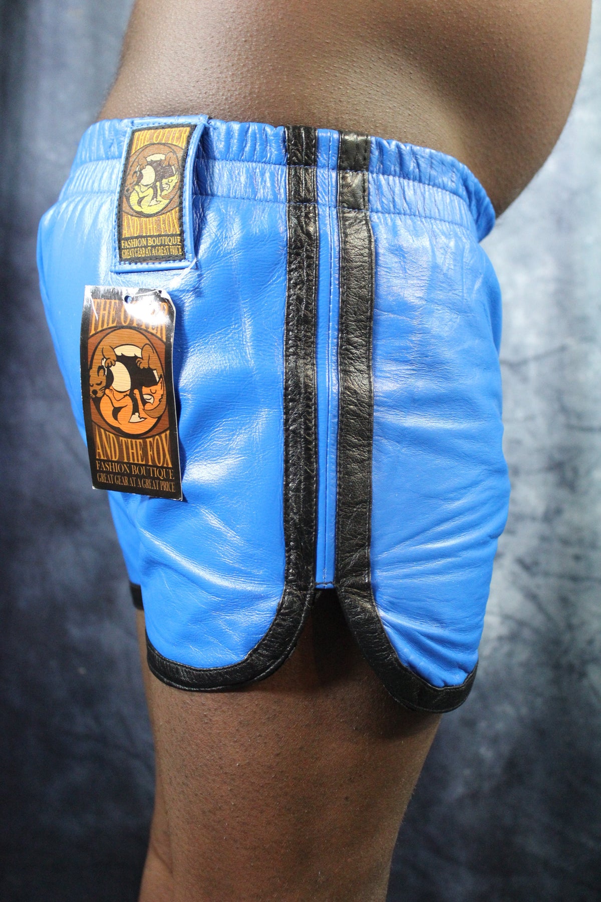 OnF Booty Shorts in Blue with Black - view 3