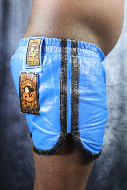 OnF Booty Shorts in Blue with Black - view 4