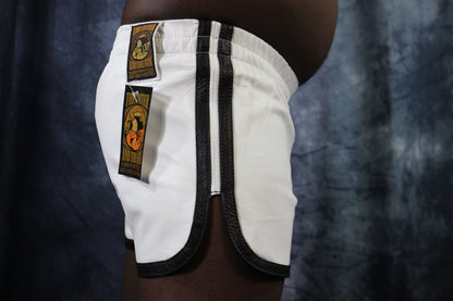 OnF Booty Shorts in White and Black - view 4