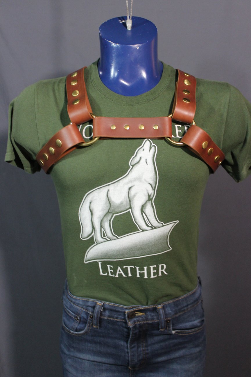 Classic Latigo Bulldog Harness with Snaps - view 2