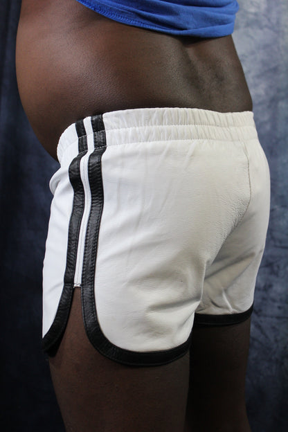 OnF Booty Shorts in White and Black - view 7