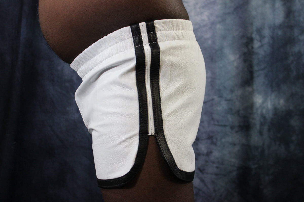 OnF Booty Shorts in White and Black - view 9