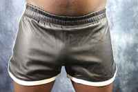 OnF Booty Shorts in Black with White - front view