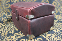 Leather Bound Treasure Chest (Burgundy) - front view