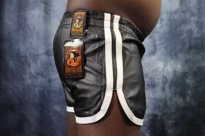 OnF Booty Shorts in Black with White - view 5