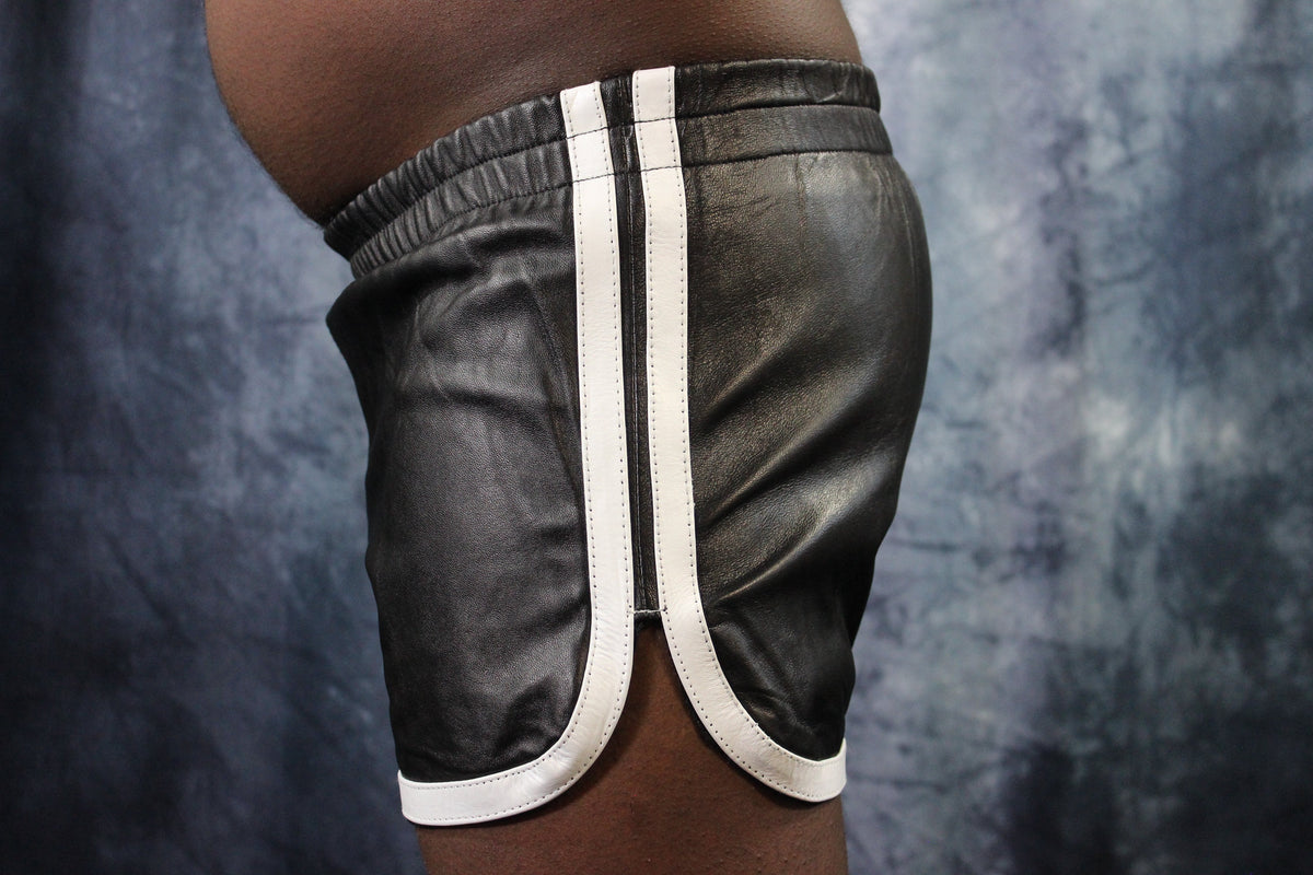 OnF Booty Shorts in Black with White - view 11