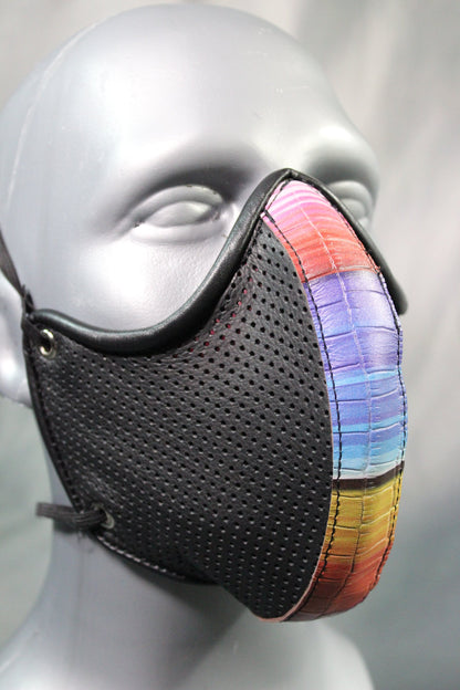 Perforated Leather Face Mask with Filter Pouch - view 6