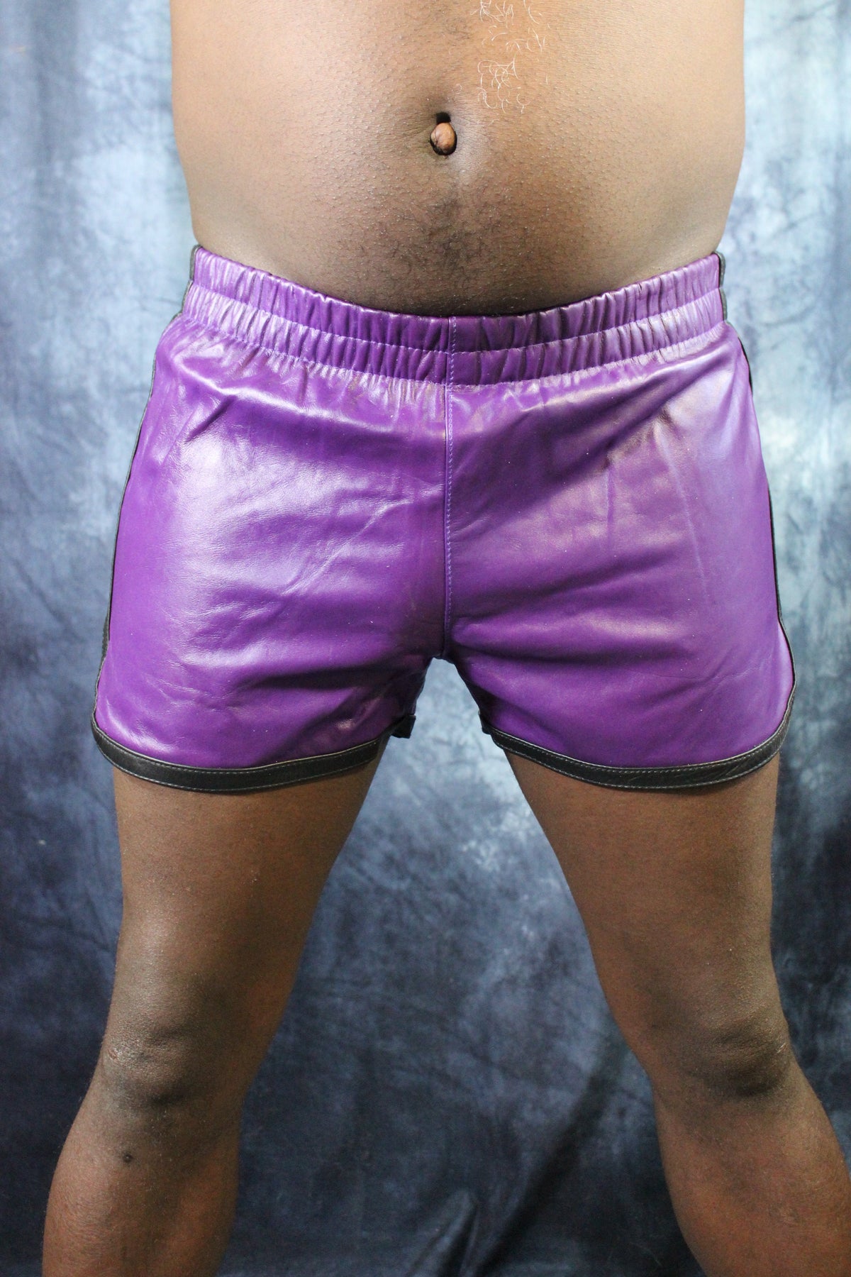 OnF Booty Shorts in Purple with Black - view 2