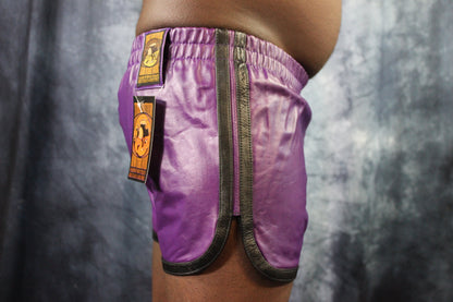 OnF Booty Shorts in Purple with Black - view 4
