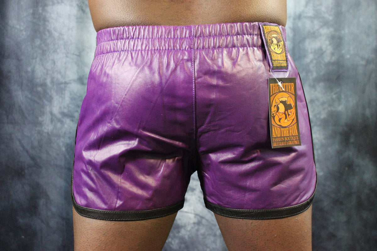 OnF Booty Shorts in Purple with Black - view 6
