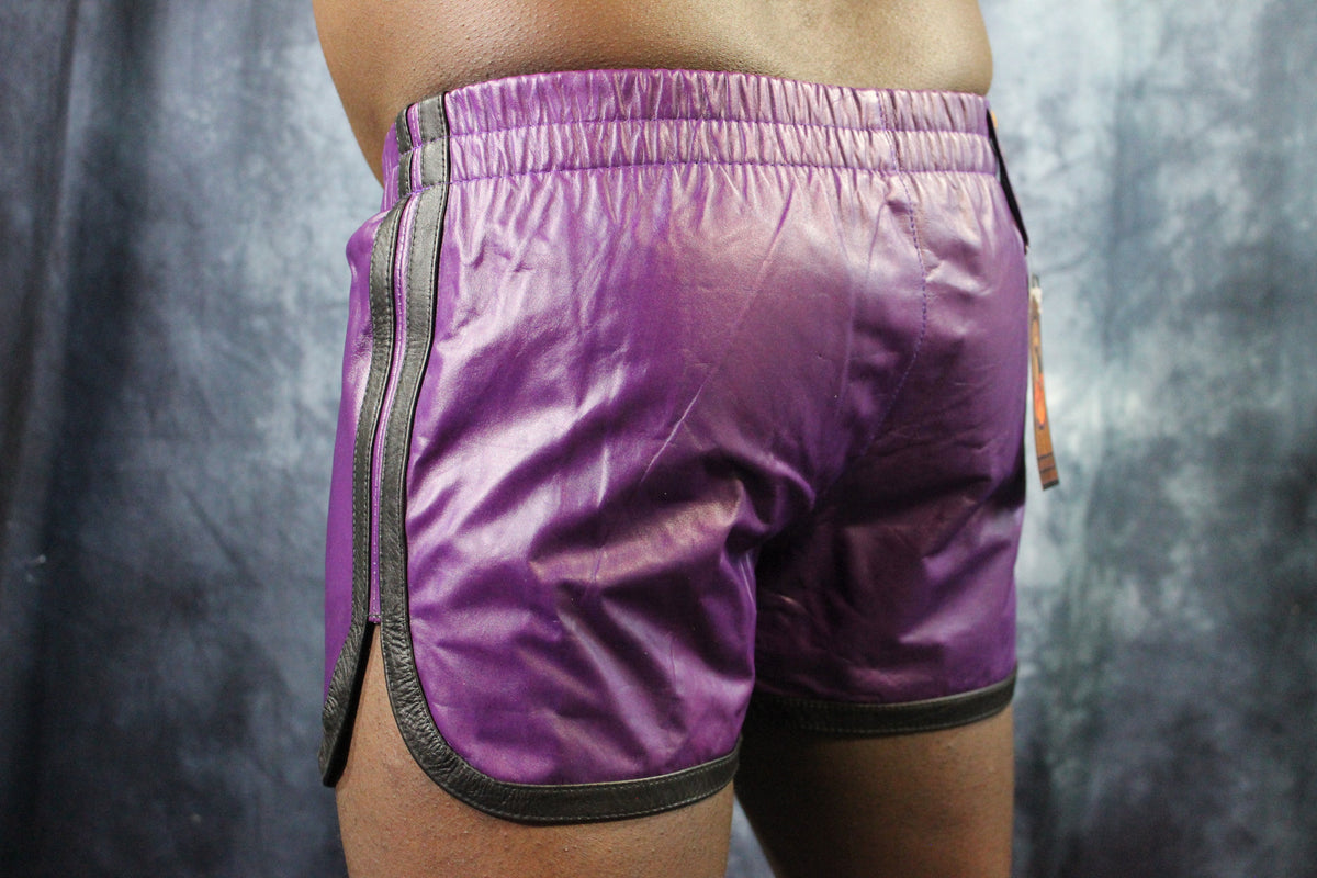 OnF Booty Shorts in Purple with Black - view 9