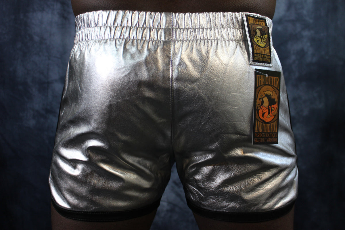 OnF Booty Shorts in Silver with Black - view 5