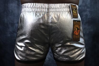 OnF Booty Shorts in Silver with Black - view 5