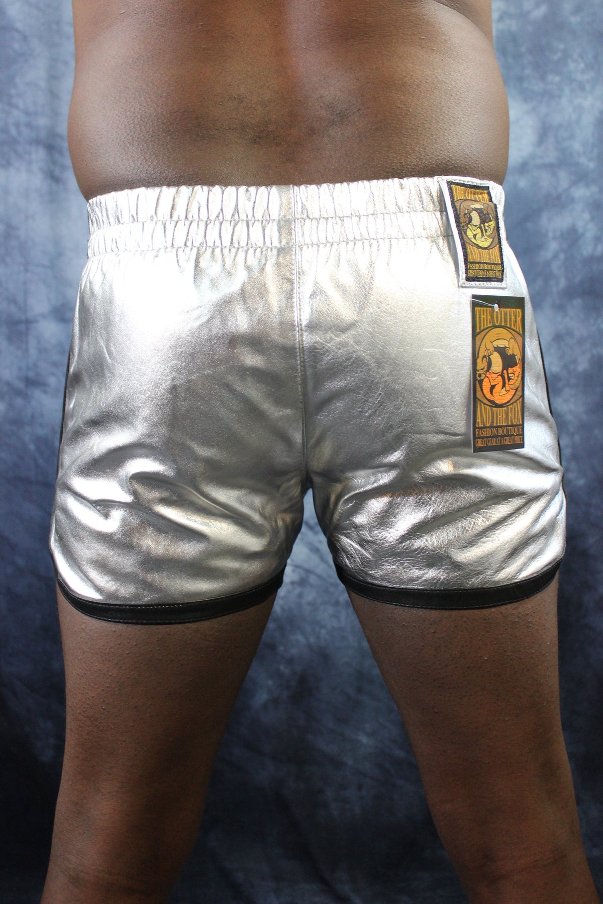 OnF Booty Shorts in Silver with Black - view 6