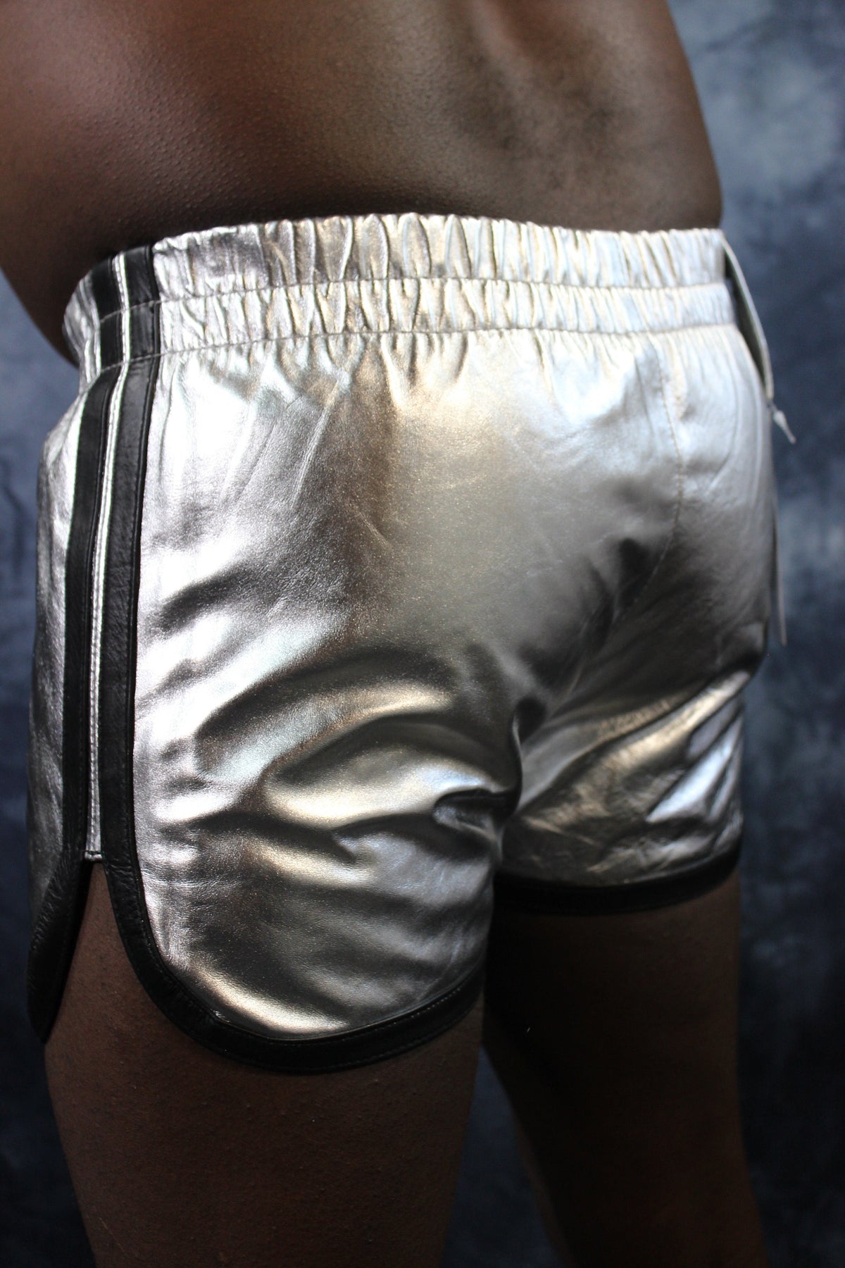 OnF Booty Shorts in Silver with Black - view 7