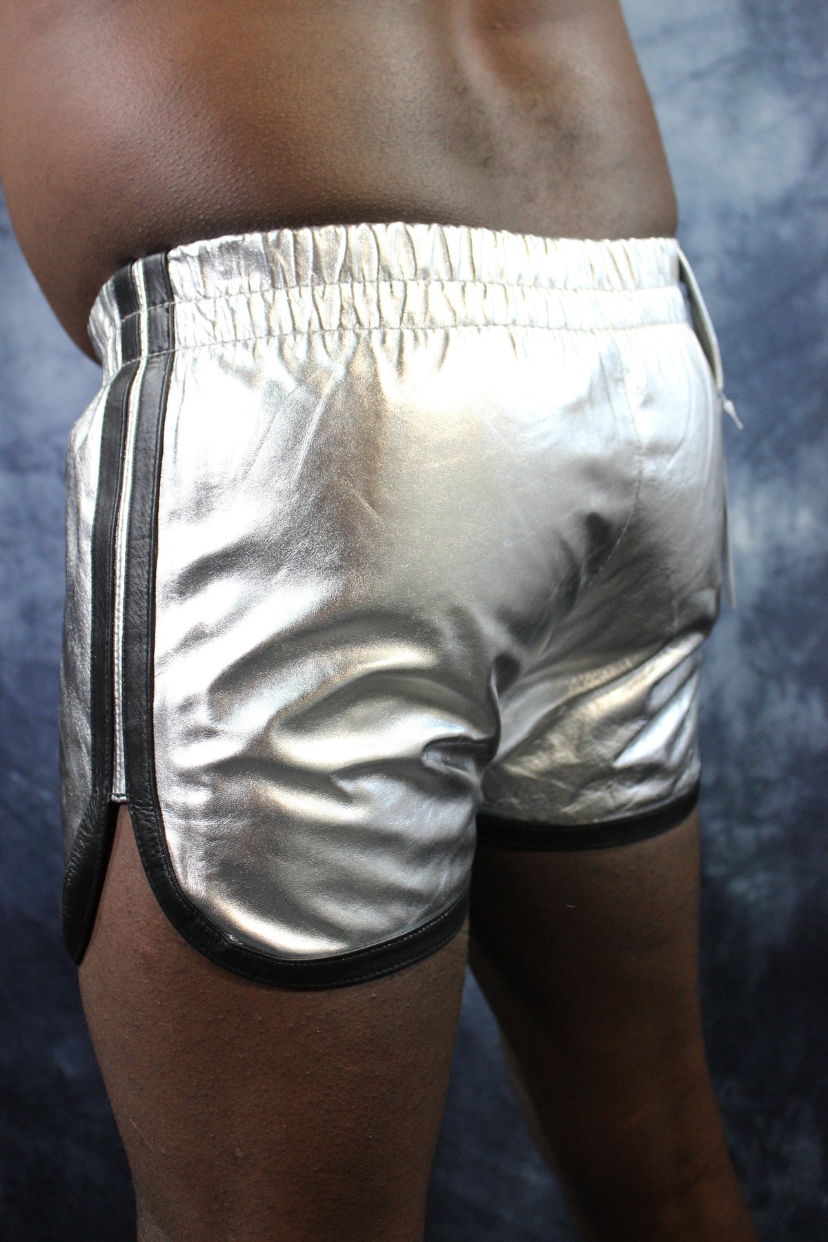 OnF Booty Shorts in Silver with Black - view 8
