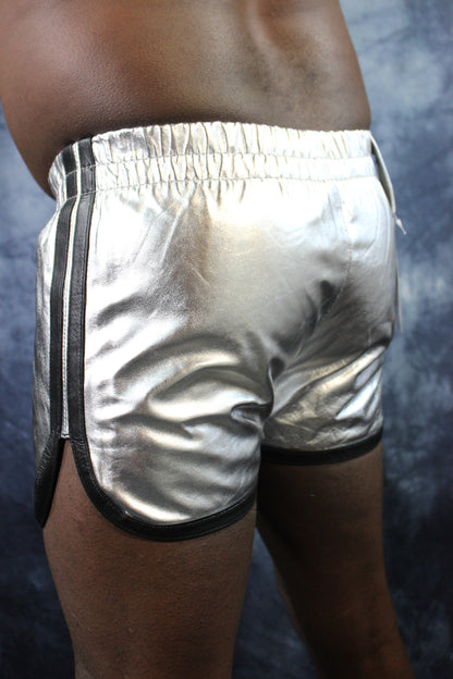 OnF Booty Shorts in Silver with Black - view 8