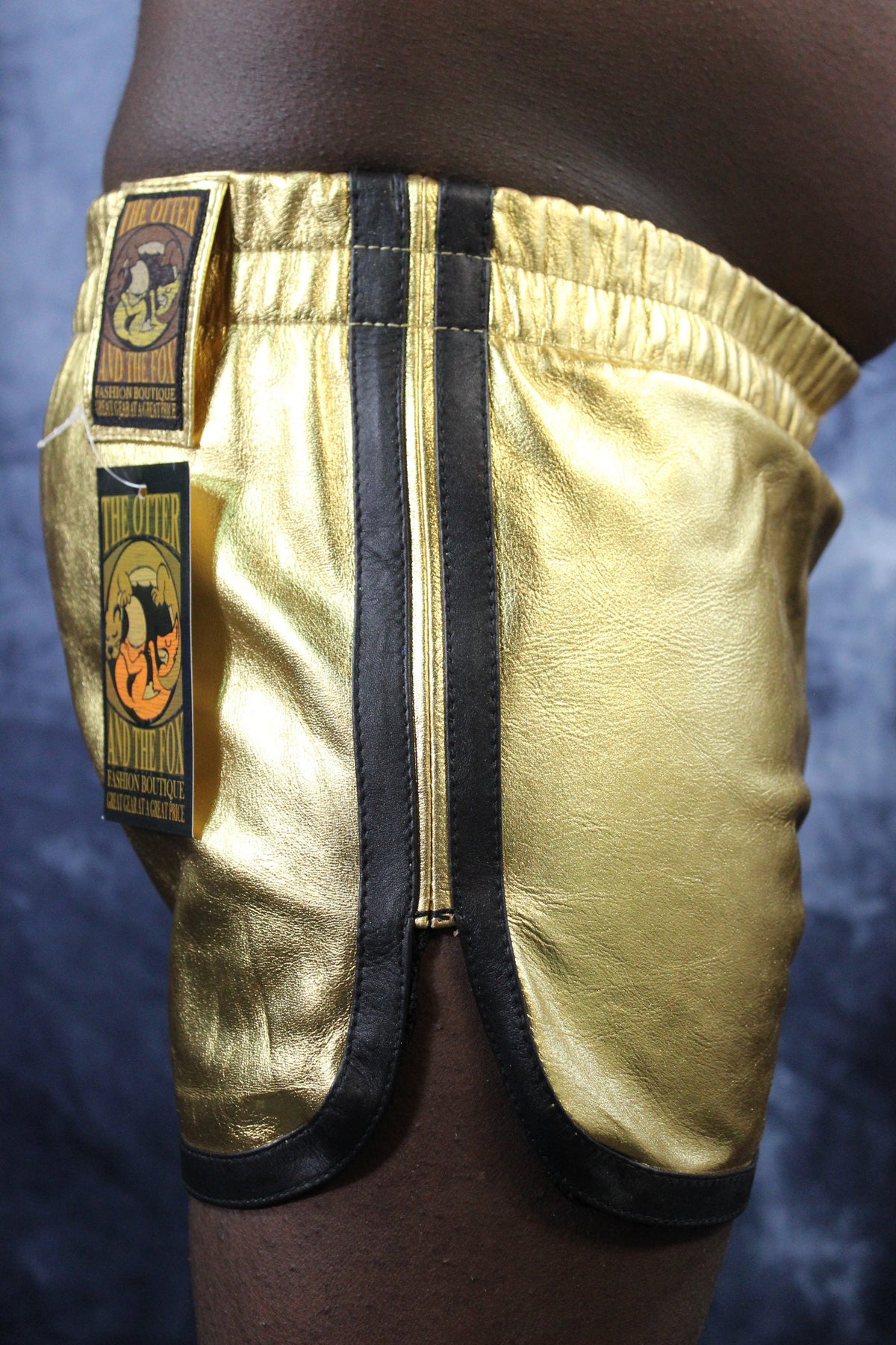 OnF Booty Shorts in Gold with Black - view 4