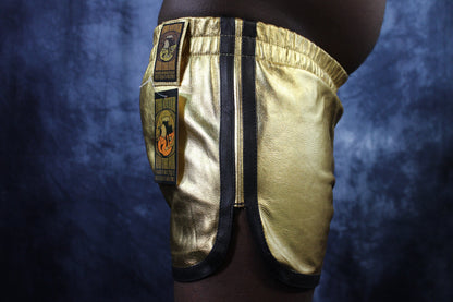 OnF Booty Shorts in Gold with Black - view 5