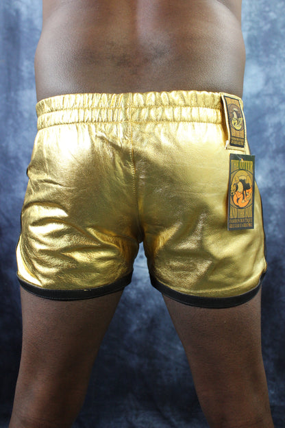OnF Booty Shorts in Gold with Black - view 6