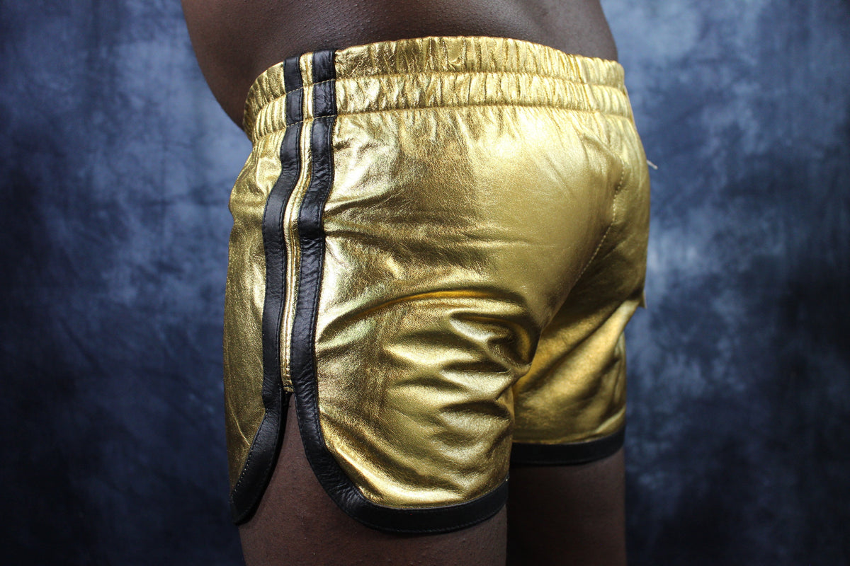 OnF Booty Shorts in Gold with Black - view 9