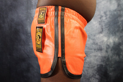 OnF Booty Shorts in Orange with Black - view 4