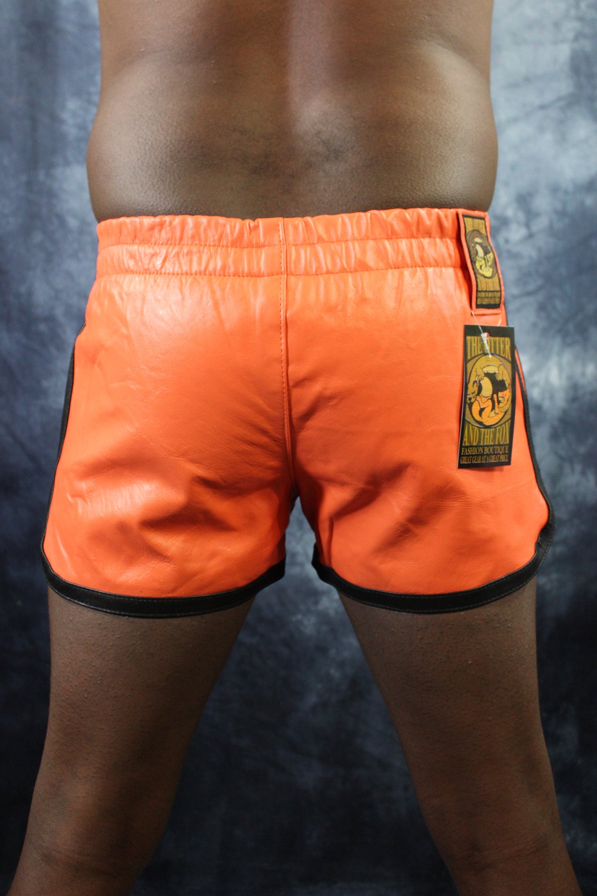 OnF Booty Shorts in Orange with Black - view 5