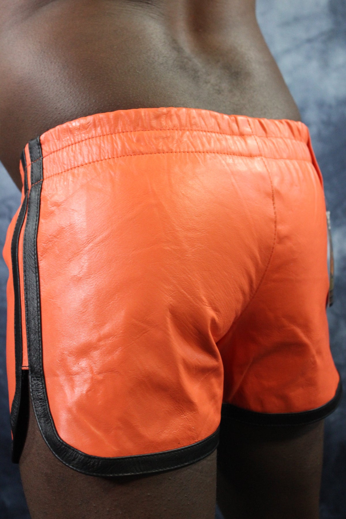 OnF Booty Shorts in Orange with Black - view 7