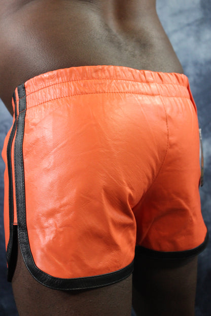 OnF Booty Shorts in Orange with Black - view 7