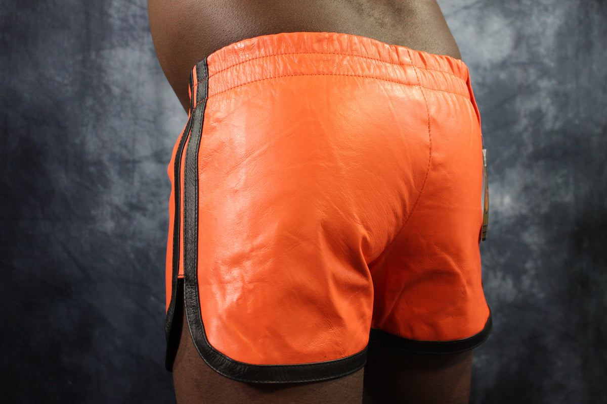 OnF Booty Shorts in Orange with Black - view 9