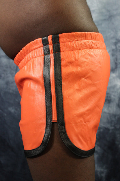 OnF Booty Shorts in Orange with Black - view 10