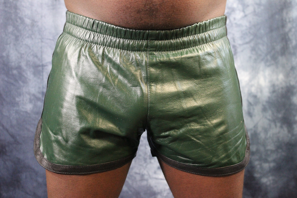 OnF Booty Shorts in Hunter Green with Black - view 2