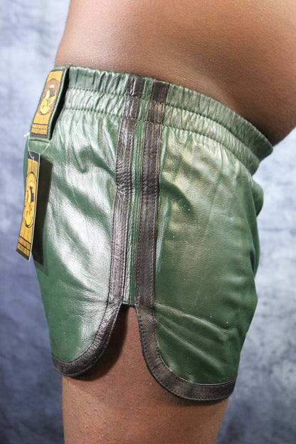 OnF Booty Shorts in Hunter Green with Black - view 4