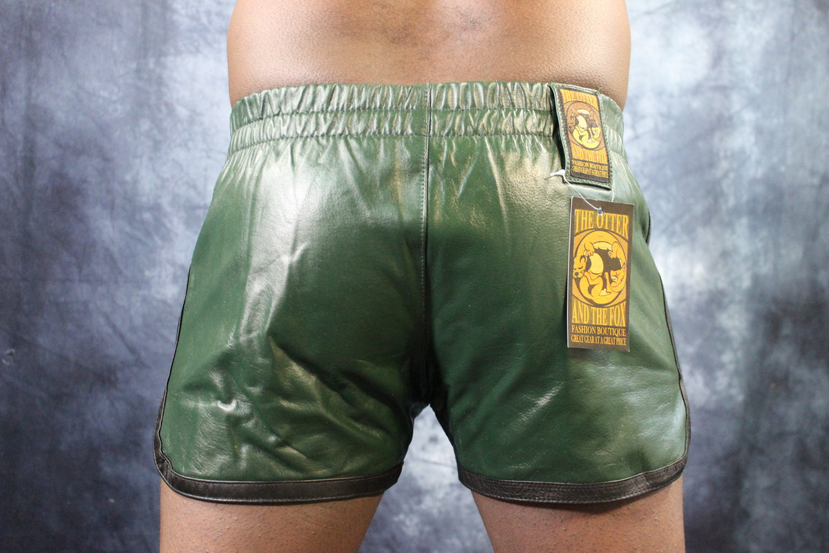 OnF Booty Shorts in Hunter Green with Black - view 7