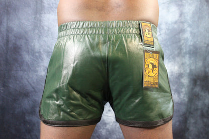 OnF Booty Shorts in Hunter Green with Black - view 7