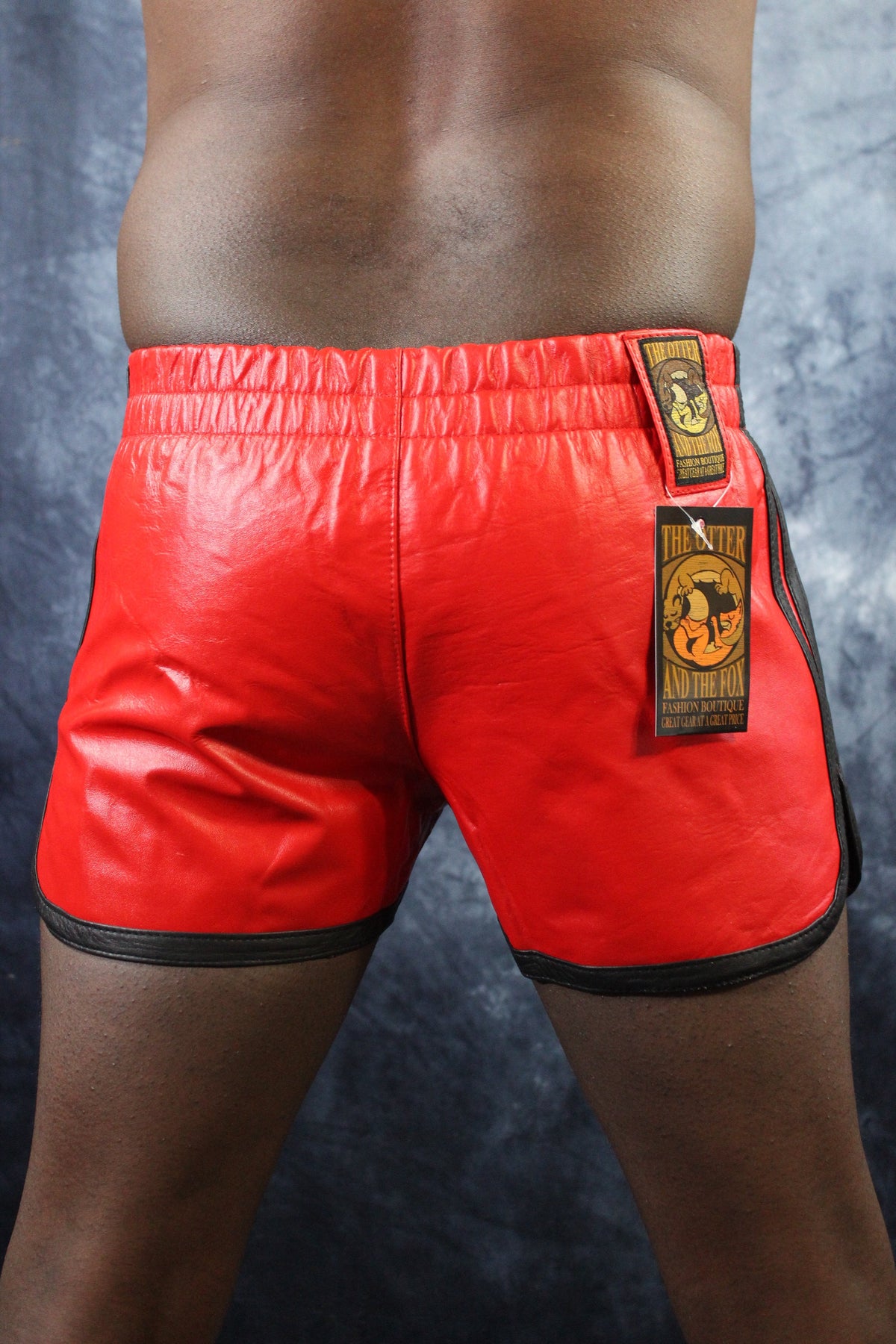 OnF Booty Shorts in Red with Black Highlights - view 6