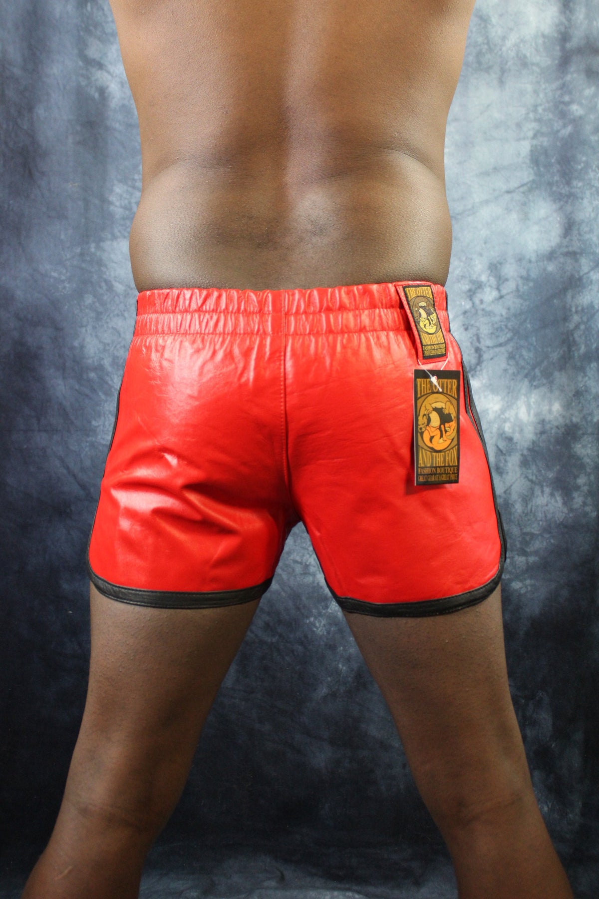 OnF Booty Shorts in Red with Black Highlights - view 7