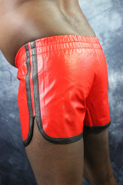 OnF Booty Shorts in Red with Black Highlights - view 11
