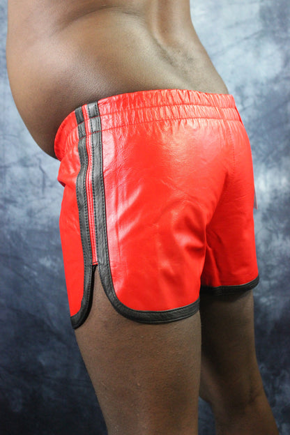 OnF Booty Shorts in Red with Black Highlights - view 12