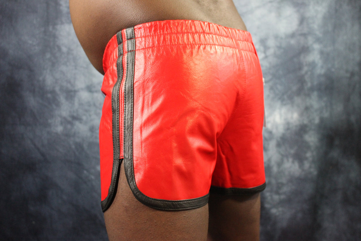 OnF Booty Shorts in Red with Black Highlights - view 13